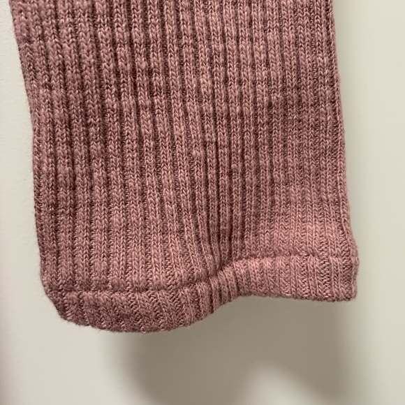 Zara Ribbed Midi Dress Mauve Square Neck Size M - Picture 6 of 8